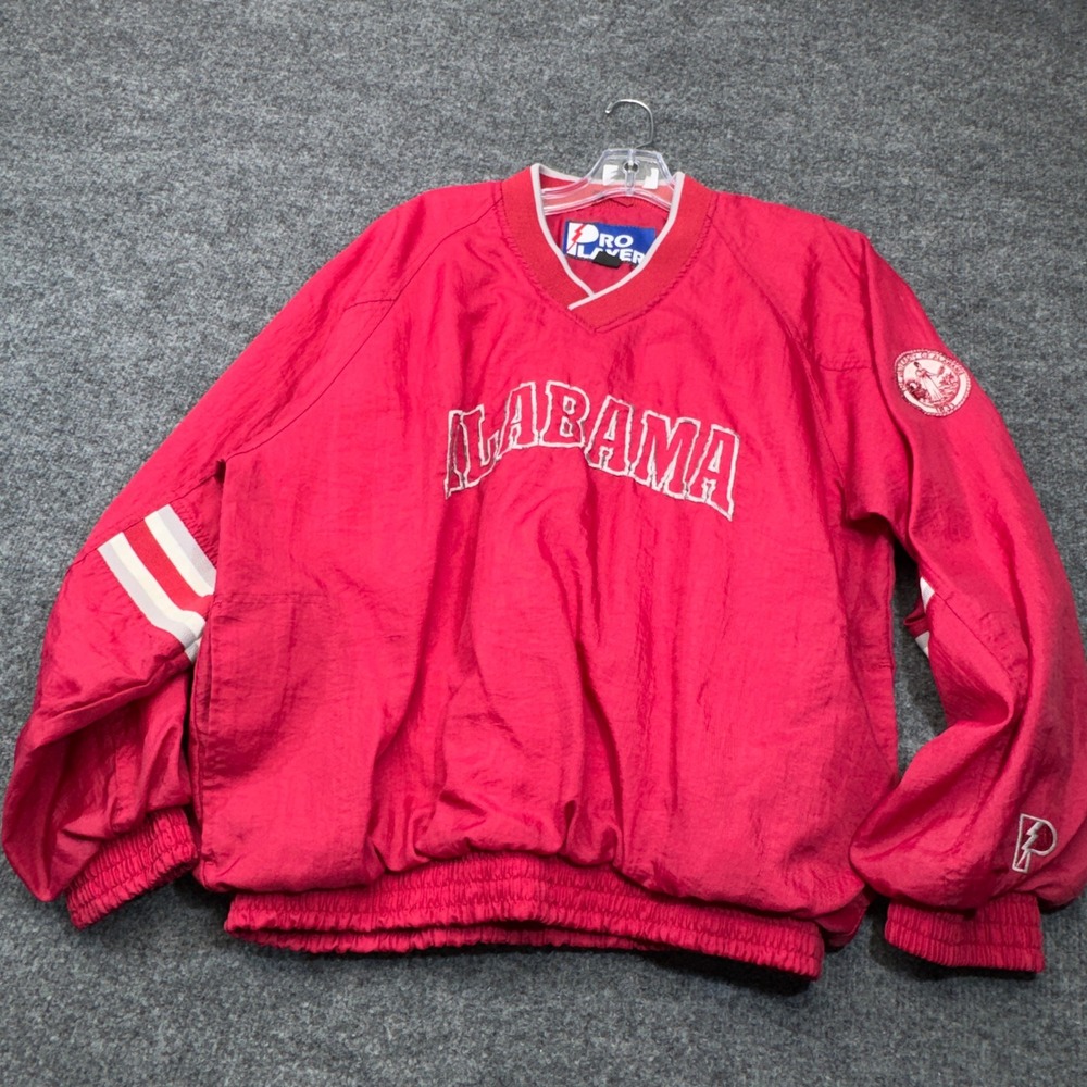 Vintage Alabama Crimson Tide Jacket Boys XL Red Windbreaker Pro Player 90s Youth